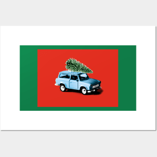 Christmas tree on car Posters and Art